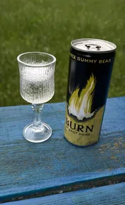 Burn white gummy bear
