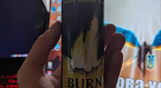 Burn white gummy bear